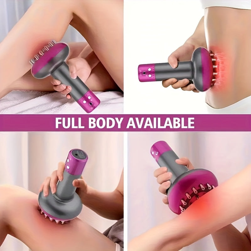 Handheld Meridian Brush Massager with 1200mAh Rechargeable Lithium Battery and USB Charging