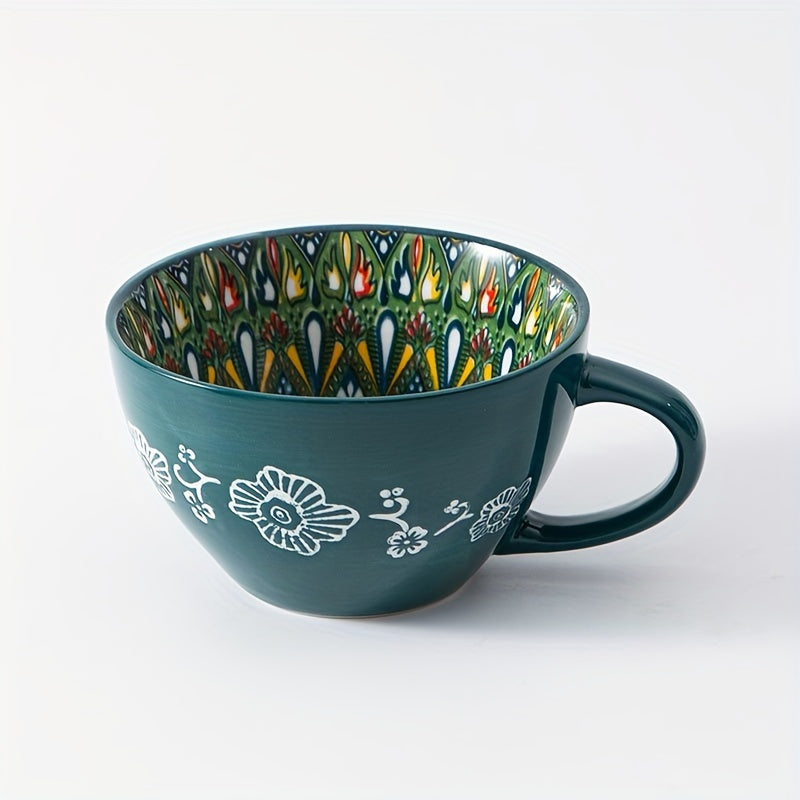 15oz Ceramic Mug with Handle for Coffee Tea Latte and Soup