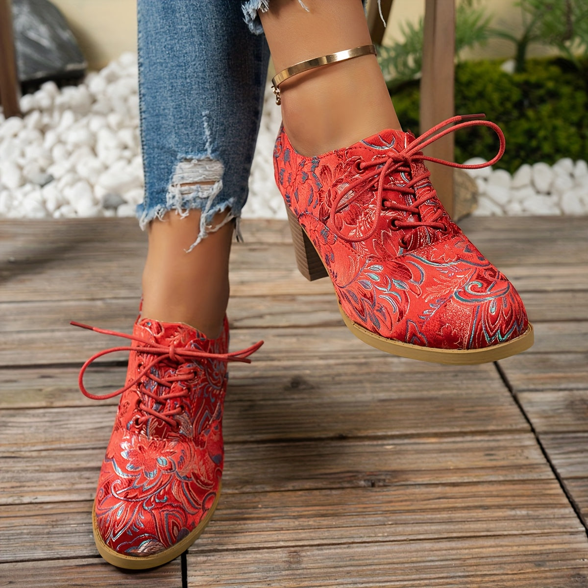 Women's Retro High Heel Shoes Leather Elegant Party Footwear