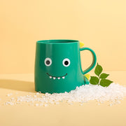 Vaso de enjuague bucal con patrón de dinosaurio y asa para uso en baño