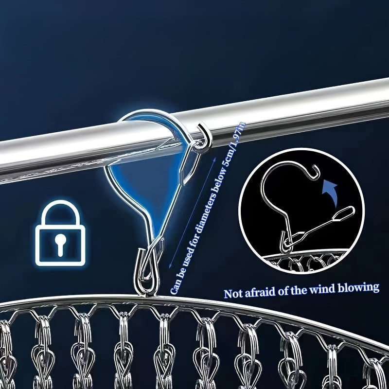 Estante de secado de acero inoxidable con clips de bloqueo para calcetines y ropa interior, ahorro de espacio, 10 o 20 clips