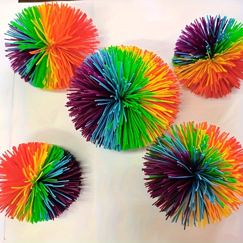 Sensory Toy Set for Kids and Adults Bouncy Rainbow Soft Balls