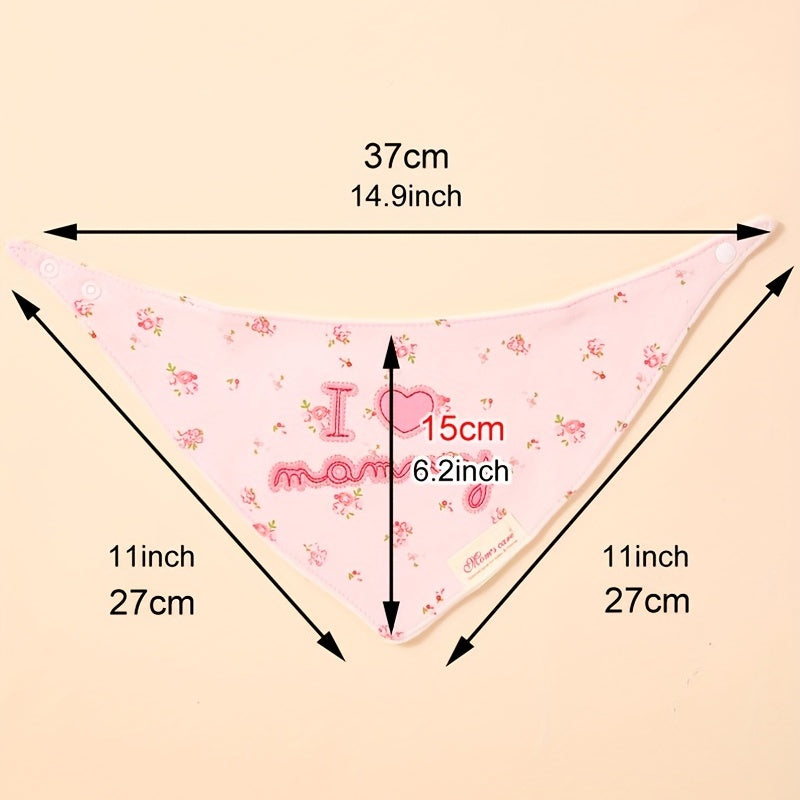 Baby Bibs and Saliva Towels Set for Toddlers with Adjustable Neck Bib and Cartoon Embroidery