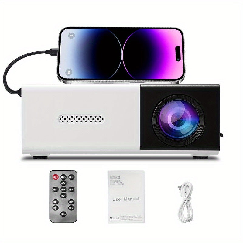 Compact HD Projector for Home Entertainment, Easy Setup, USB Powered