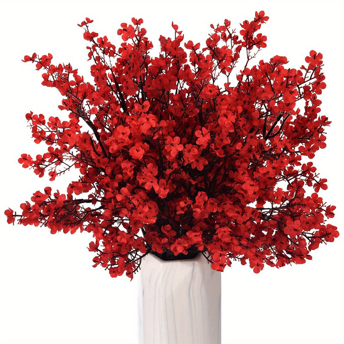 Artificial Green Flowers Set of 3 Realistic Imitation Single Stem for Home Wedding Decor