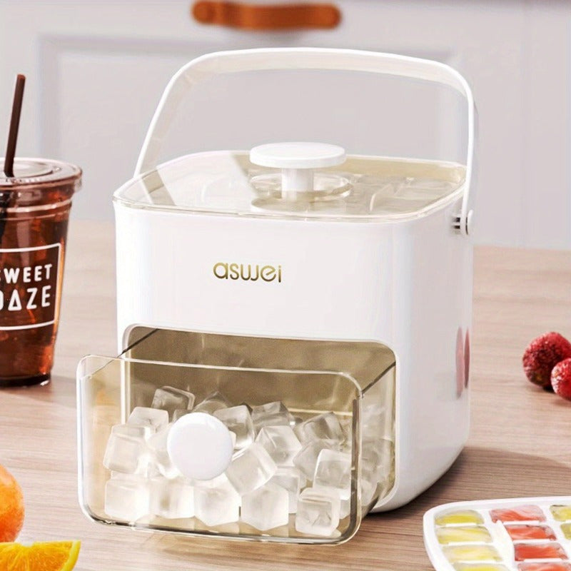 Portable Ice Maker for Refrigerator with 48-Cube Capacity, Ice Clip, 2 Compartments