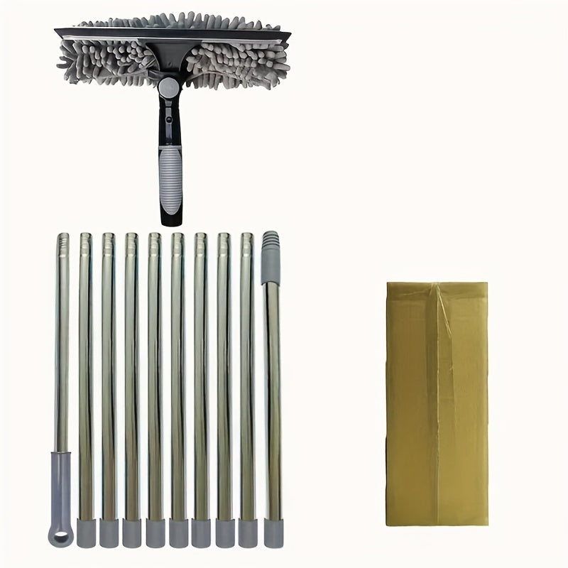 Herramienta de limpieza de cristales con empalme de 4 metros para limpieza de ventanas sin escaleras