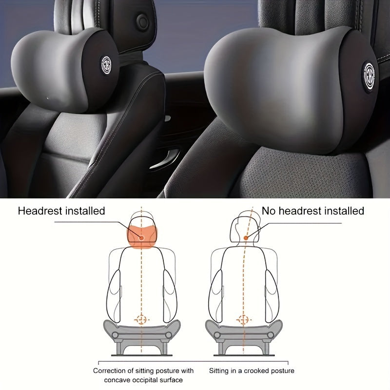Car Headrest Pillow Memory Foam Ergonomic Travel Neck Support