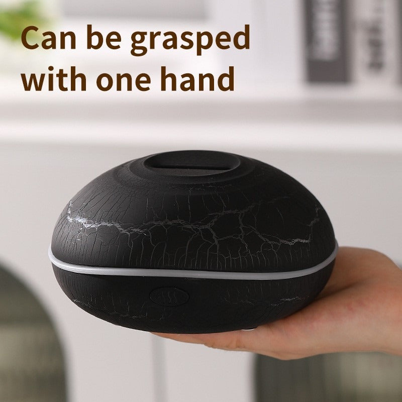 Simulated Flame Crack Humidifier USB Oil Diffuser Seven Colors Light