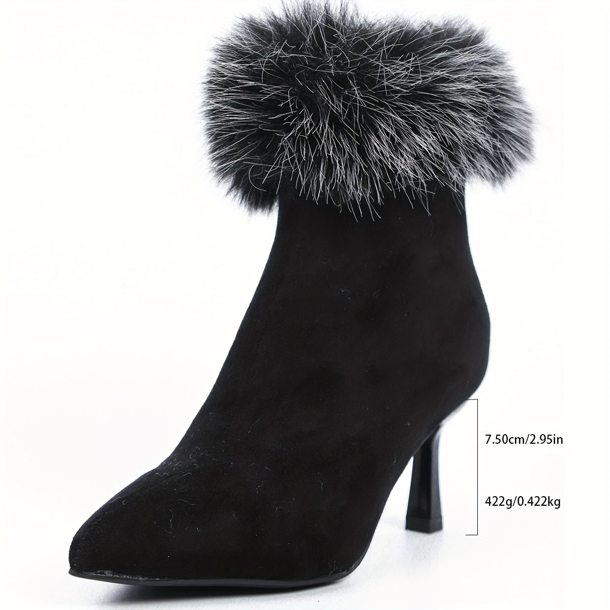Women's Warm Furry High Heel Booties Versatile Elegant Fashion