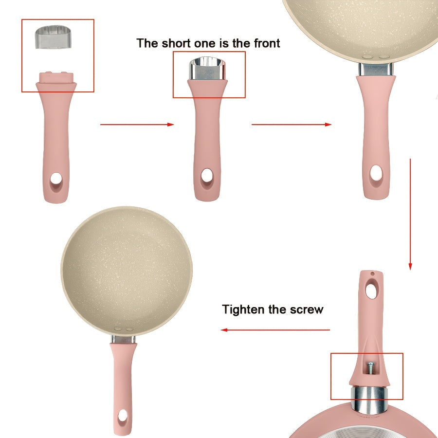 Sartén para huevos de aluminio de 18.54cm, antiadherente, apta para lavavajillas, en rosa o azul