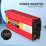 Inversor de coche de alta potencia de 12V a 220V 2500W 600W para cargar teléfonos y tablets