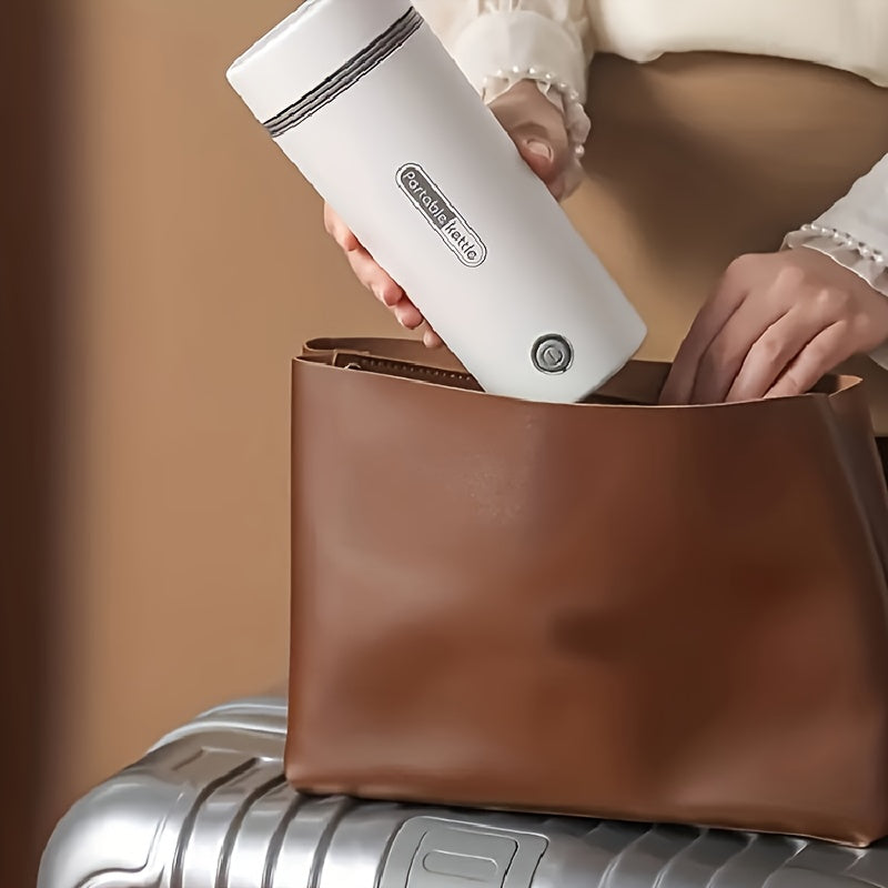 Stainless Steel 350ml Portable Electric Kettle White Leak-Proof Fast Heating Auto Shut-Off