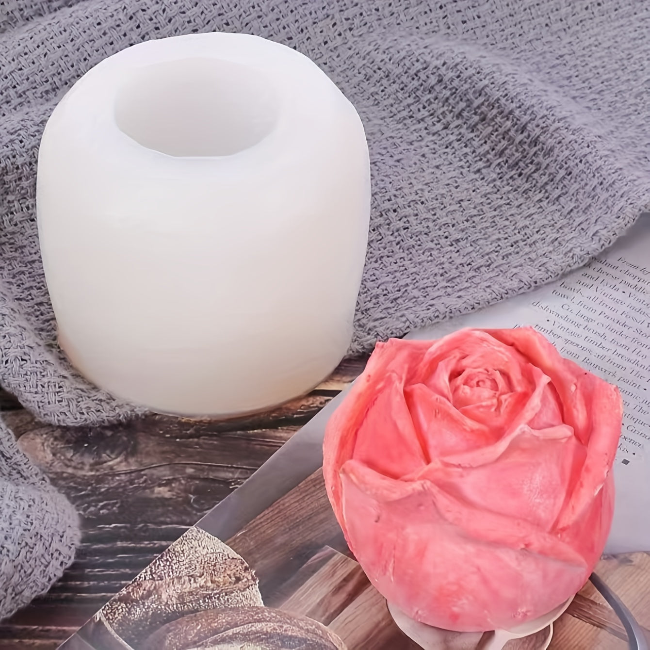 Silicone Mold for 3D Rose Flower for Cake Decorating Chocolate Gummy Candies Soap