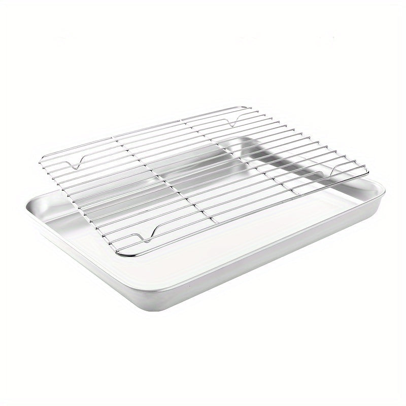 Stainless Steel Kitchen Tools Set with Baking Pan, Drain Rack, Grill Net, Oven Rack, Vegetable Tray