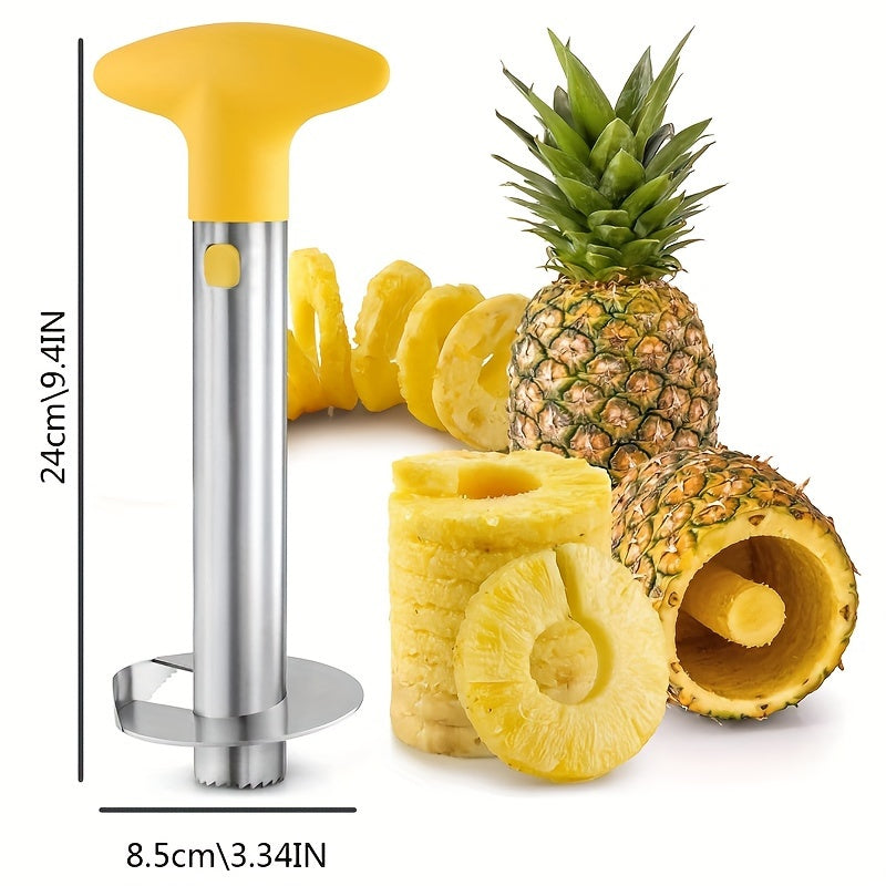 Stainless Steel Pineapple Corer and Slicer, Rustproof, Easy to Use, Detachable Handle