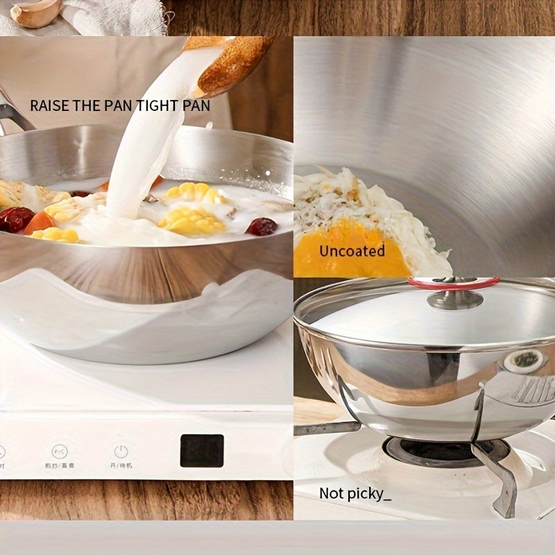 Stainless Steel Frying Pan Set 3 Sizes Nonstick Heat-Resistant Handle