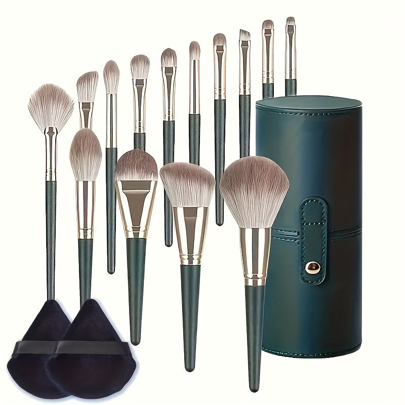 14-Piece Makeup Brush Set with Synthetic Hair for Foundation Eyeshadow Eyebrow