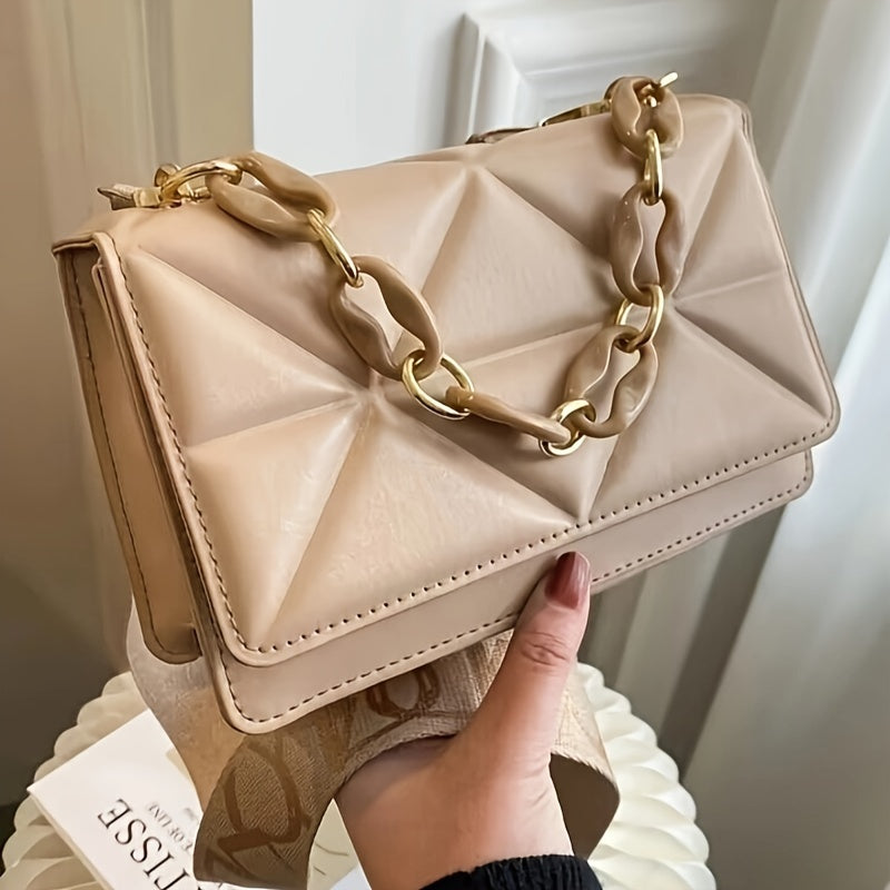 Ayollar uchun zamonaviy mini emboslangan krossbody sumka, tasodifiy foydalanish uchun ideal.