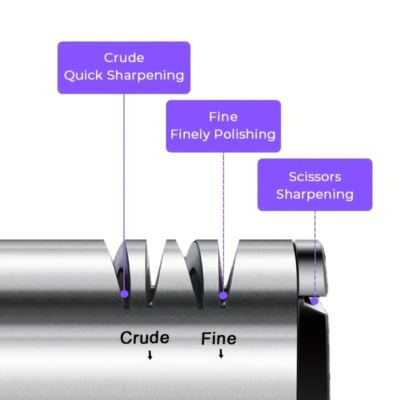 3in1 USB Electric Knife Sharpener with Storage Bag, fast, automatic for kitchen