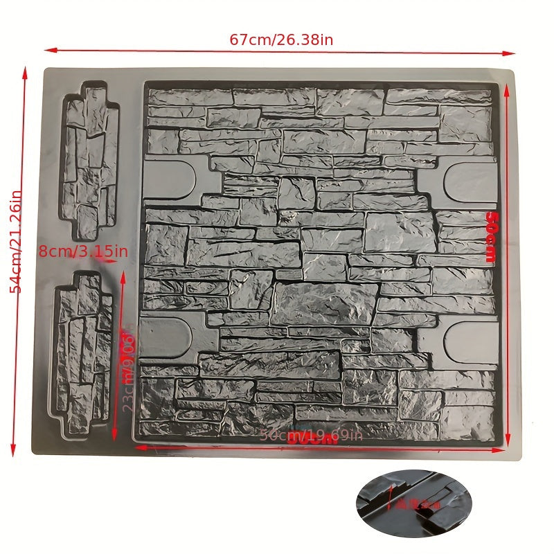 Plastic Concrete Mold for Flagstone Fences and Panels Garden Decoration