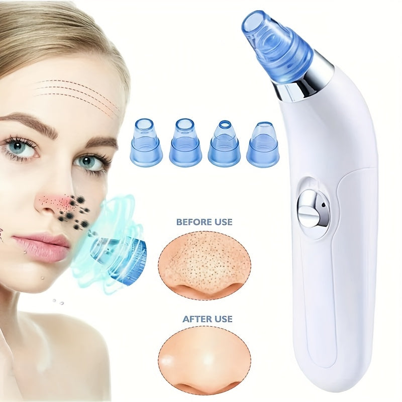 Electric Blackhead Remover with Four Suction Heads for Pore Cleansing