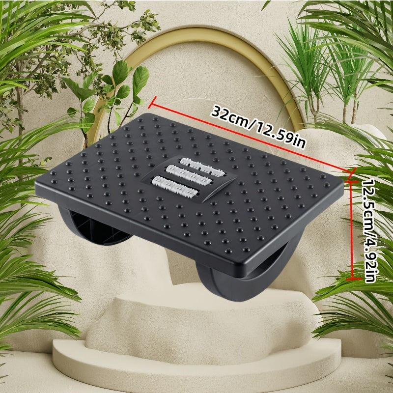 Footstool with Foot Pedal for Kids Office, Anti-Tilt Plastic Ottoman, Slip-Resistant