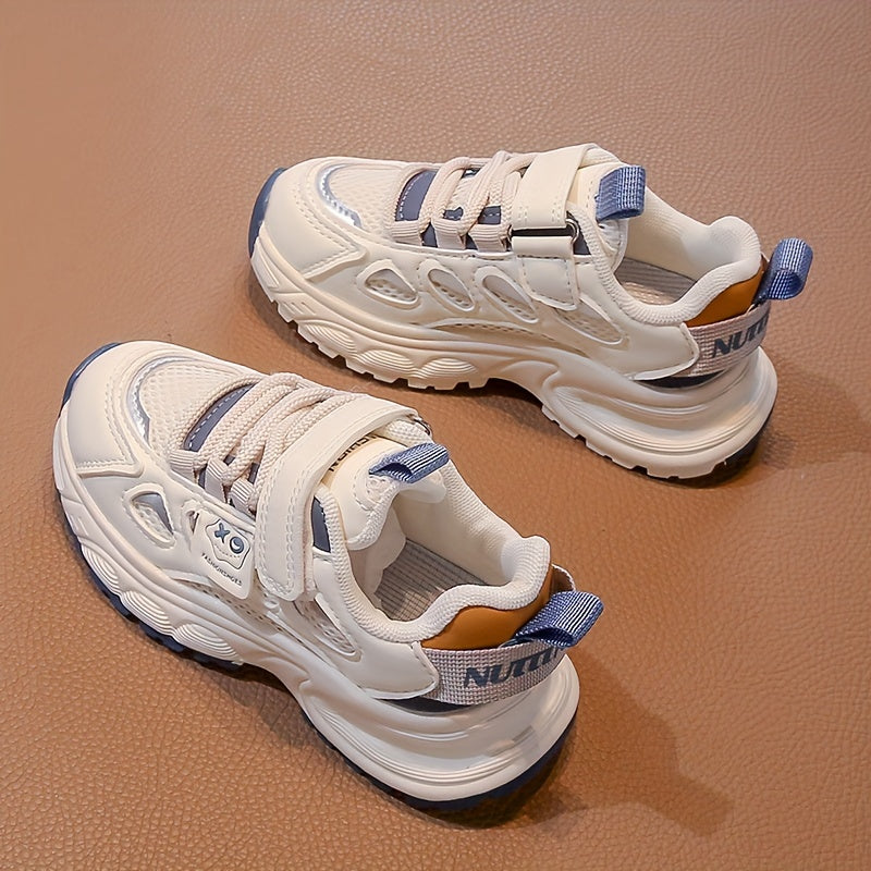 Kids' Mesh Sneakers with Strap Closure for Boys and Girls, Low Top, Rubber Sole