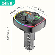 Wireless Car Charger with FM Transmitter, Fast USB & Type-C Charging