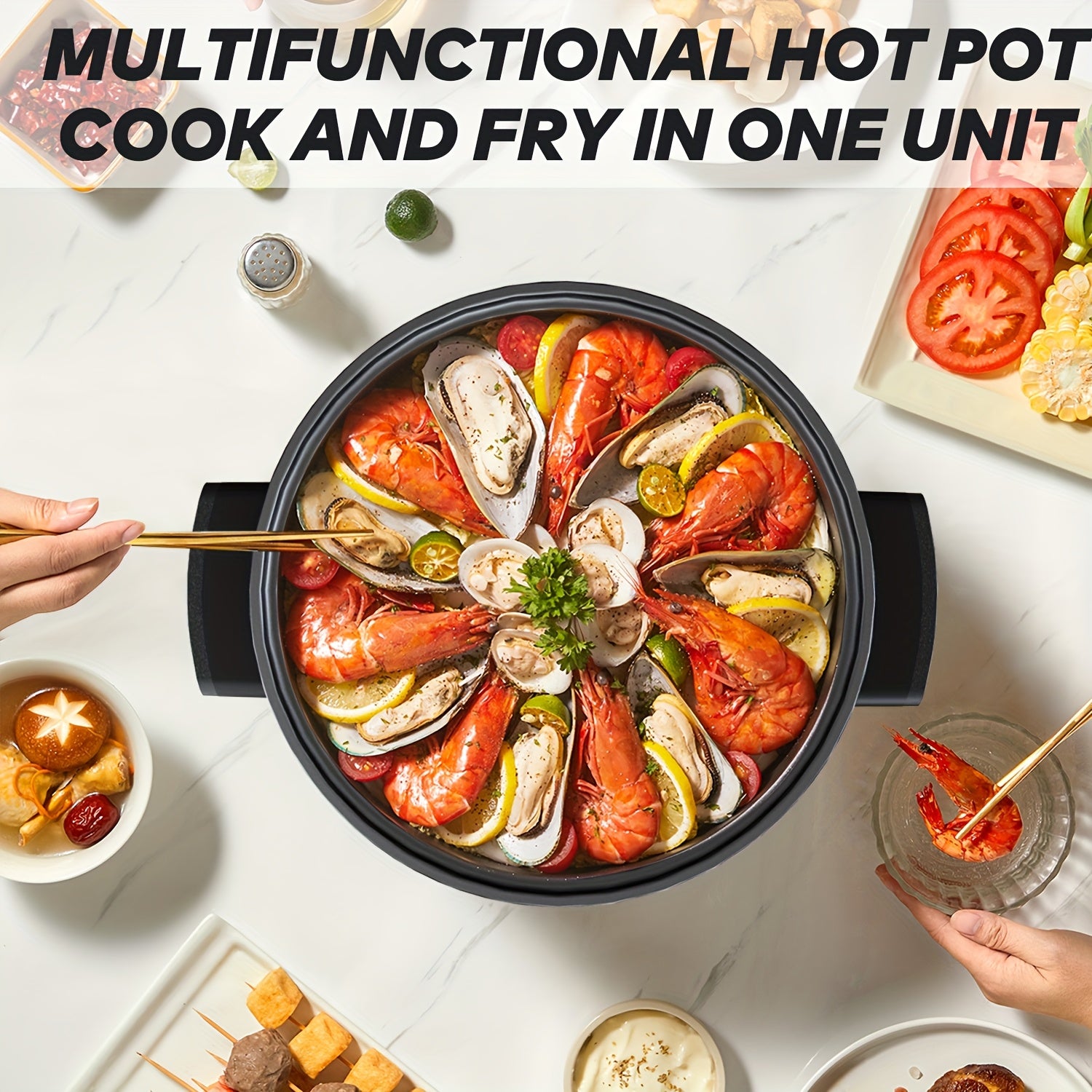 3L Electric Cooking Pot with Multifunctional Capabilities for Home Office Use
