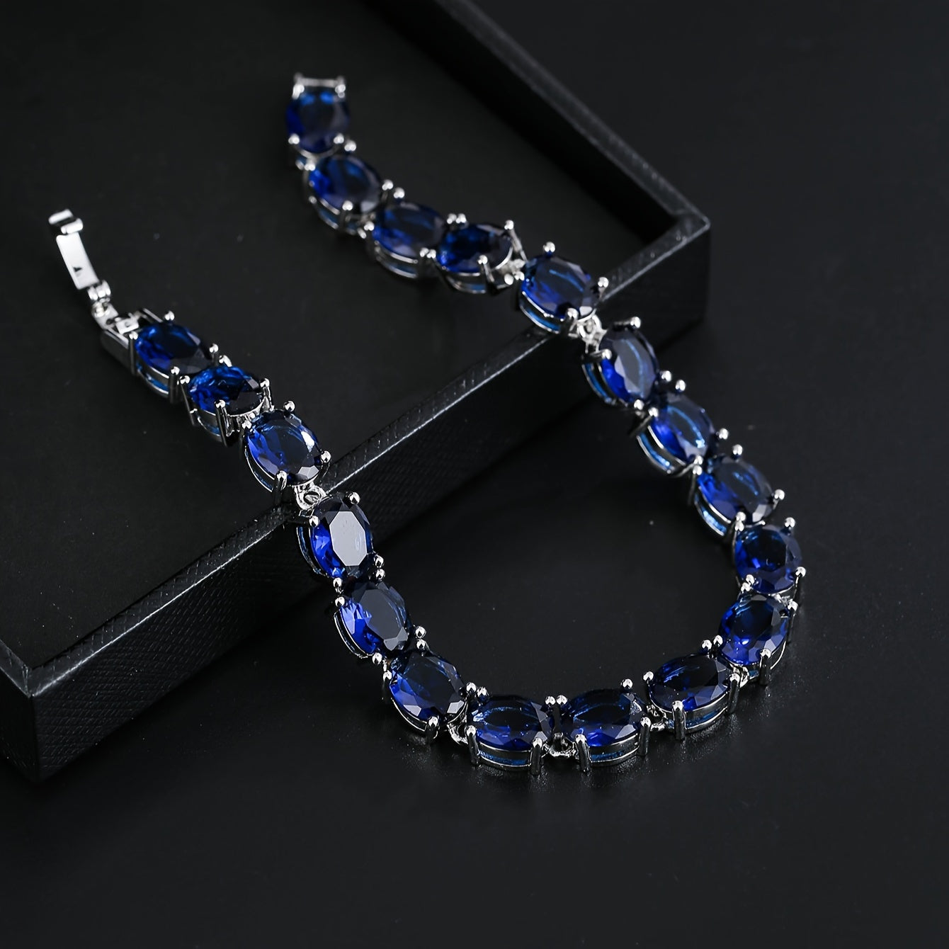 Zirconia Tennis Bracelet with Egg-Shaped Design Silver Jewelry for Women