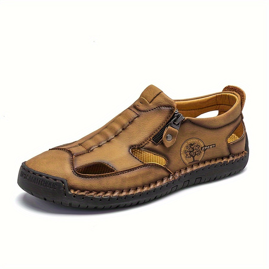 Men's Zip-Up Hiking Sandals Rubber Sole Casual Outdoor Trekking Summer Beach