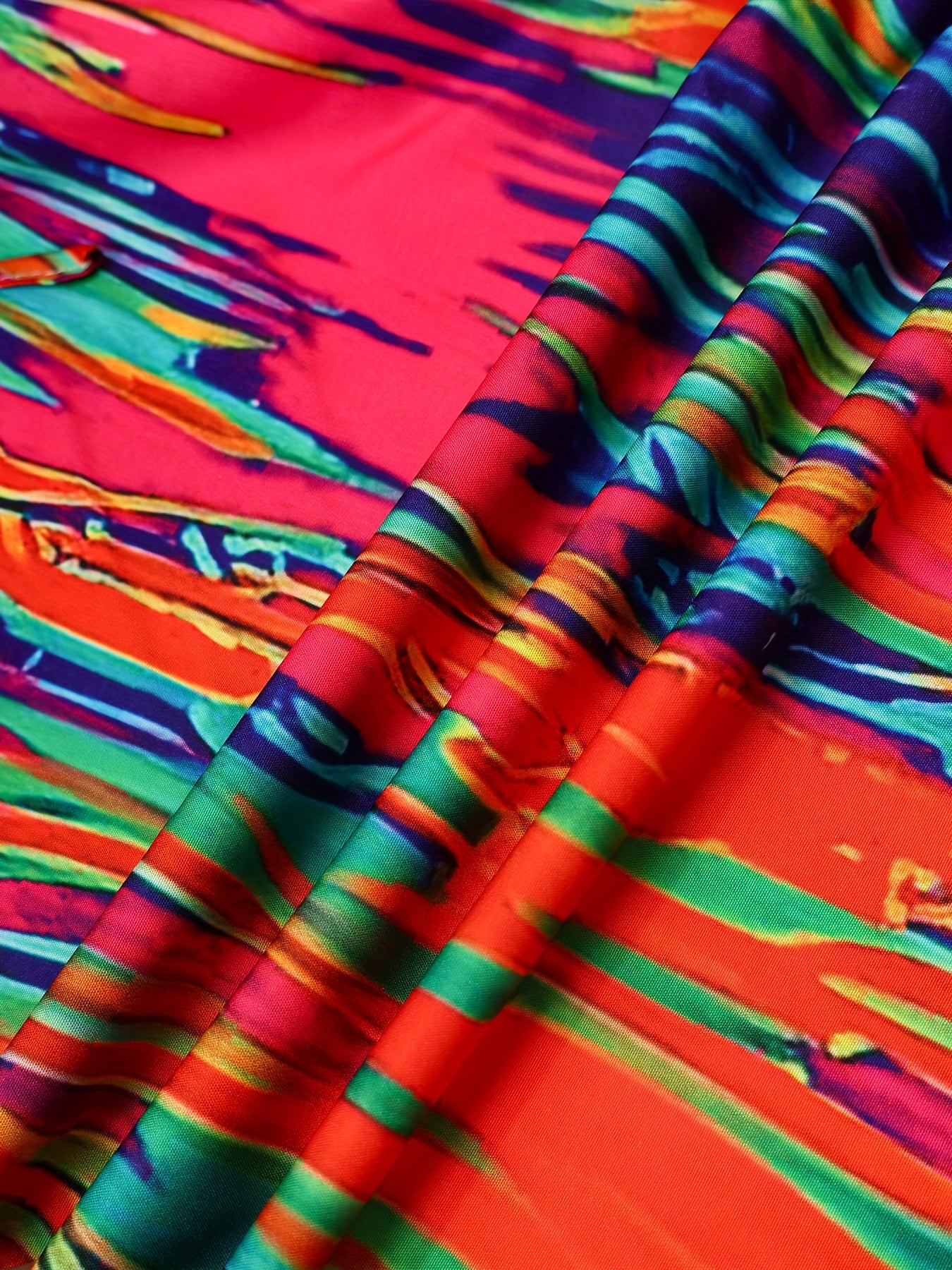 Plus o'lcham ayollar uchun rangli blokli tie-dye Bermuda shortlari yengil yozki kundalik