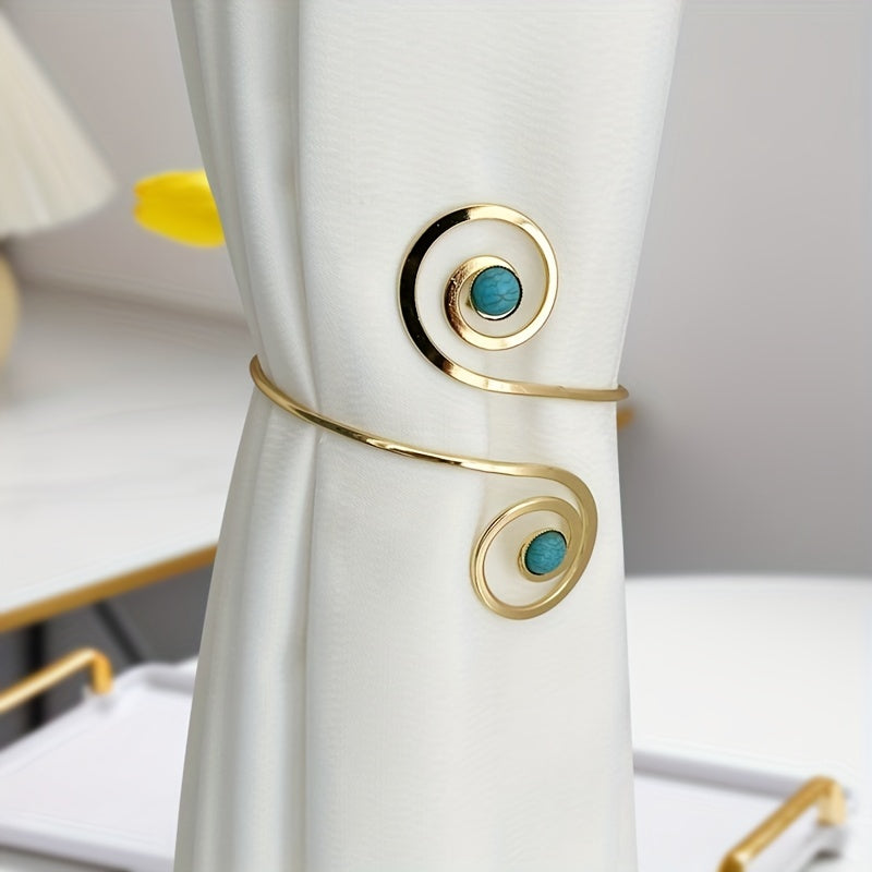 Zamonaviy minimalist metall parda bog'ichlari, pardalarni joyida ushlab turish uchun, yotoqxona yoki yashash xonasi dekoratsiyasi uchun mukammal.