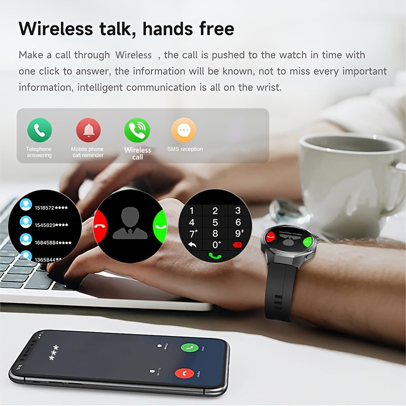 Men's Smartwatch GPS Fitness Tracker with 360x360 HD Screen AI Voice Call NFC 100+ Sports Modes