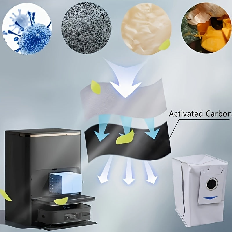 3L Katta Hajmli Antibakterial va Deodorant Xususiyatlariga ega Bir Martalik Sumkalar, Ecovacs T30S/X2/X2 Pro/X2 Omni/X5 Omni Robot Changyutgichlari uchun Mos - 8 Ta O'rnini Bosuvchi Chang Sumkasi Kiritilgan, Elektr Energiya Talab Qilmaydi