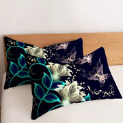 Set of 2 Glow-in-the-Dark Butterfly Fleece Pillowcases Soft Polyester Digital Print Home Decor