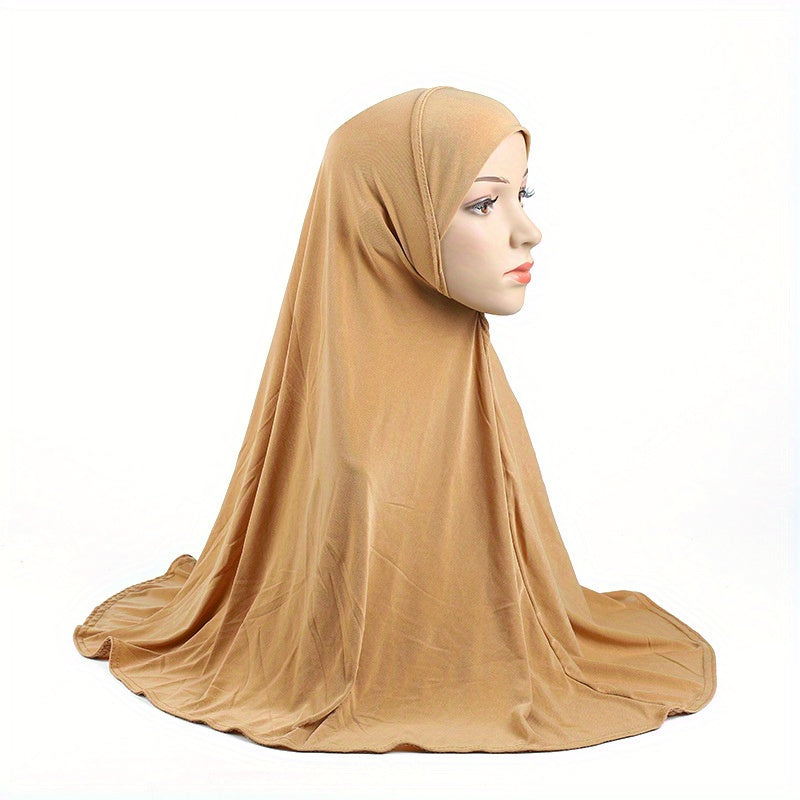 Solid Color Instant Hijab Bandana Scarf Wrap for Women Sun Protection