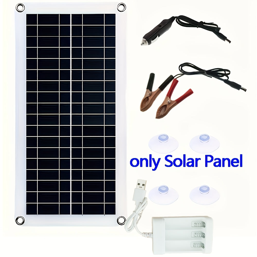 Портативный комплект солнечных панелей 12В 18В с USB-зарядкой для телефона, автодома, автомобиля, на открытом воздухе