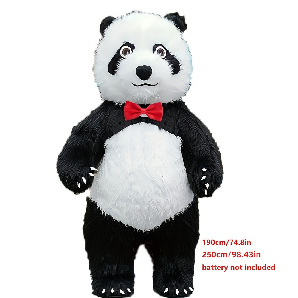 Giant Panda Inflatable Costume with Backpack and Bow Tie for Parties and Holidays