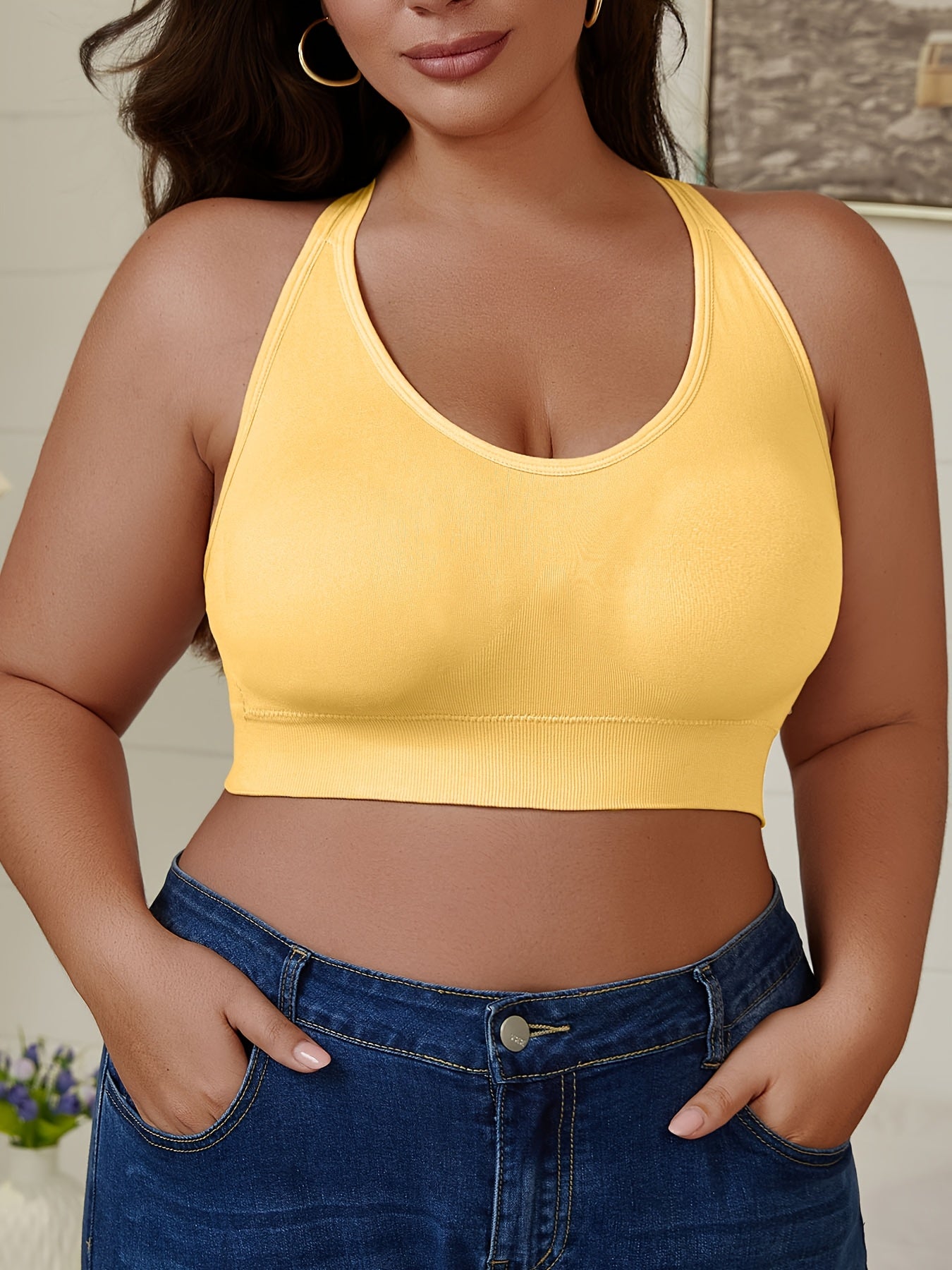 Plus Size Sports Bra Set Seamless Breathable High Support for Yoga and Running