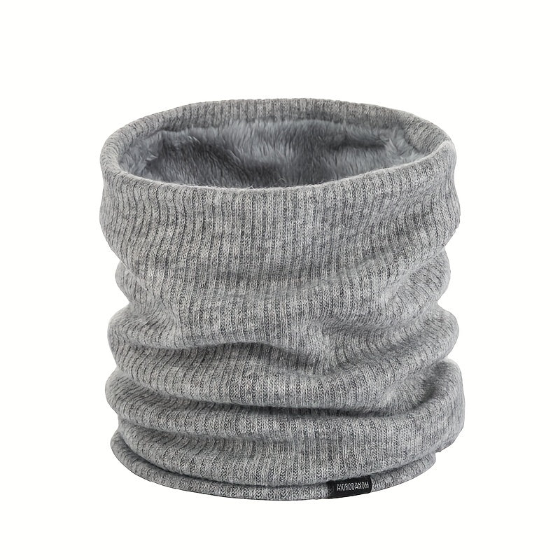 Ayollar uchun kuz qish issiq to'qilgan bo'yinbog' fleece bilan qoplangan cheksiz sharf bir xil rang