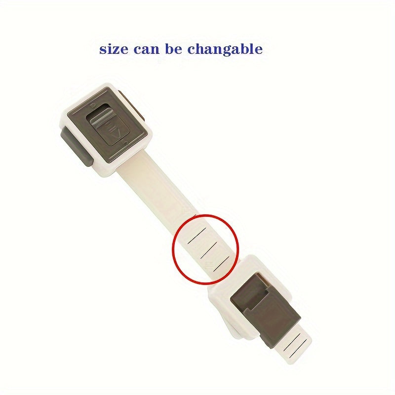 Kiddie xavfsizlik qulflari uchun shkaflar va shkaflar uchun sozlanadigan bosimni oldini olish, ftalatdan ozod ABS, 1, 2, 5 yoki 10 ta paket