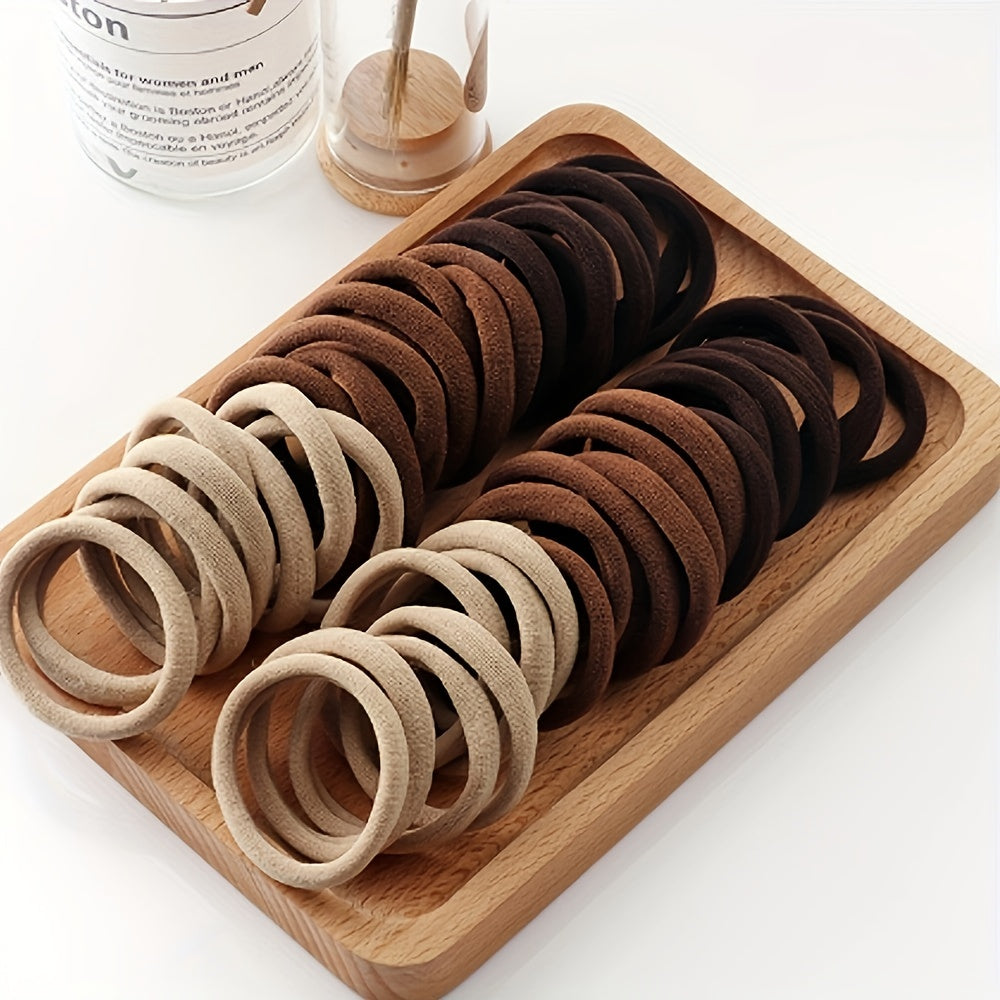 Black Hair Bands for Women and Girls Set of 50/100 High Elastic Rubber Ponytail Holders