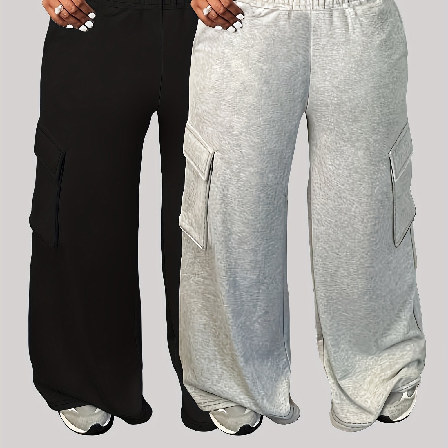 Conjunto de pantalones de trabajo para hombre de dos piezas con bolsillos laterales para herramientas gris y negro
