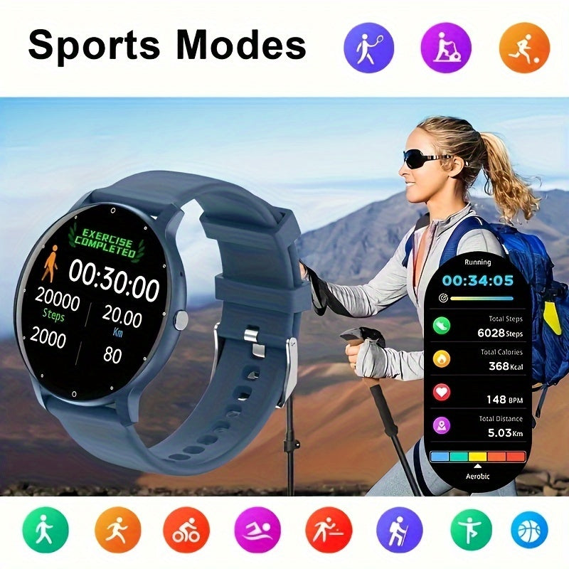 Smart Watch with Call Function Wireless 5.2 TFT Display Silicone Strap Multi-Sport Weather Forecast
