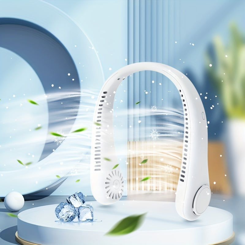Portable USB Neck Fan with 360° Rotation, Long Battery Life, Silent Design