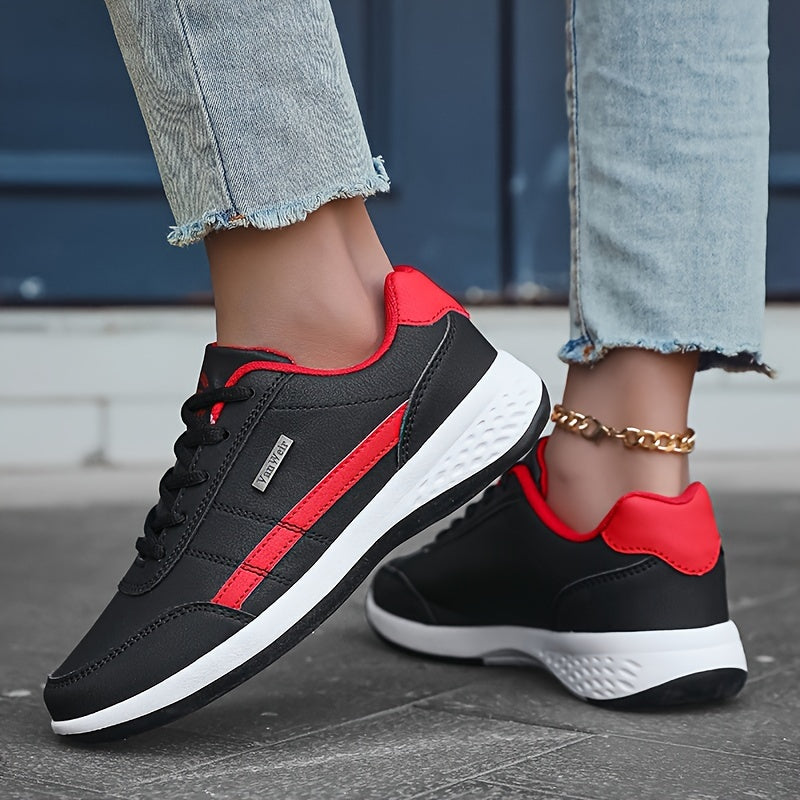 Women's Casual Lace-Up Sneakers with Platform Soft Sole Low Top All-Season