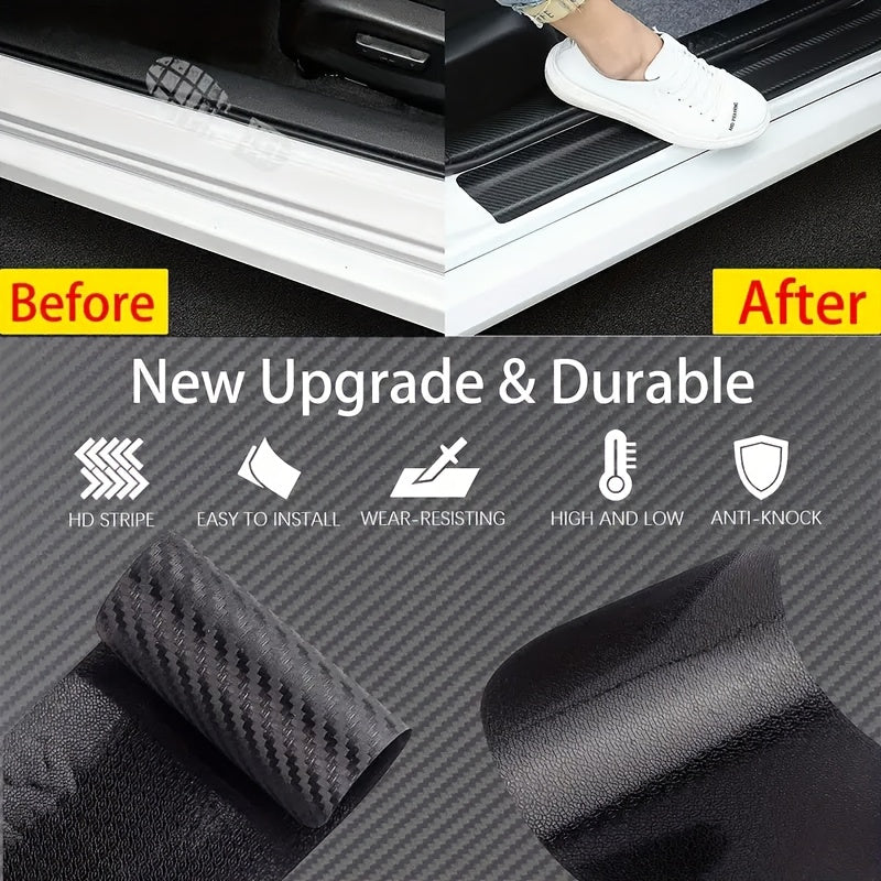 Car Interior Carbon Fiber Door Sill Protection Stickers Set for Cars
