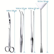 Aquarium Landscaping Tools Set Including Long Tweezers Scissors Spatula for Fish Tanks and Aquascaping